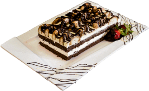 GÓRA LODOWA - Ciemny biszkopt z masą budyniową i biszkopcikami.