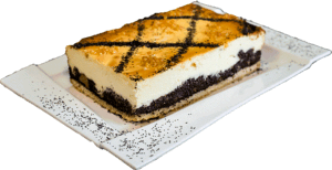 SERNIK DUET - Sernik z warstwą maku na kruchym cieście.