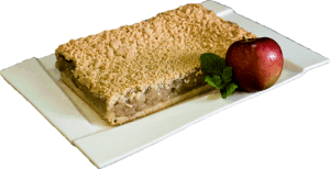 SZARLOTKA - Na kruchym cieście obsypana kruszonką.