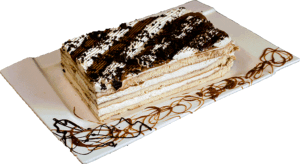 TOFFINKA - Jasny biszkopt z bitą śmietaną i karmelem.