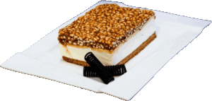 SZYSZKOWY KRÓL - Ciasto miodowe ze śmietaną i preparowanym ryżem w karmelu.